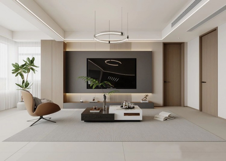 現代簡約三居室裝修效果圖