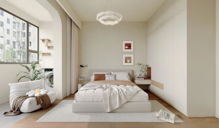 原木風兩居室臥室裝修效果圖