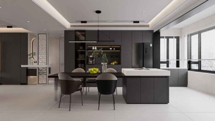 現代簡約三居室餐廳裝修效果圖