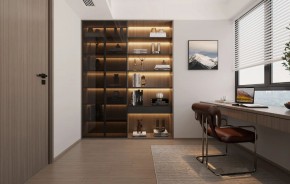 現代簡約三居室書房裝修效果圖