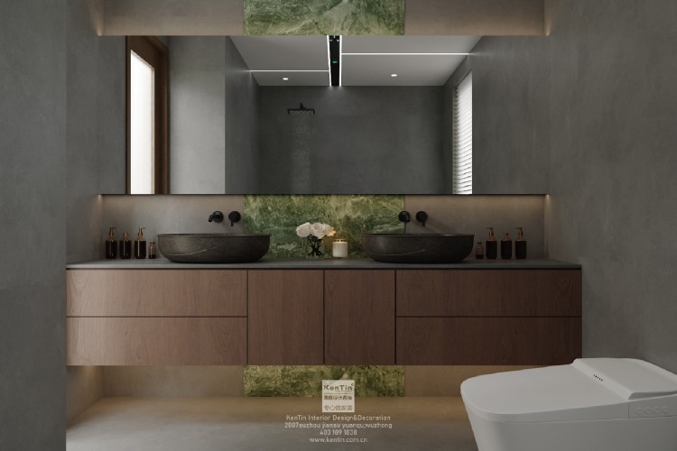 震澤自建別墅宋代中式三層衛生間裝修效果圖