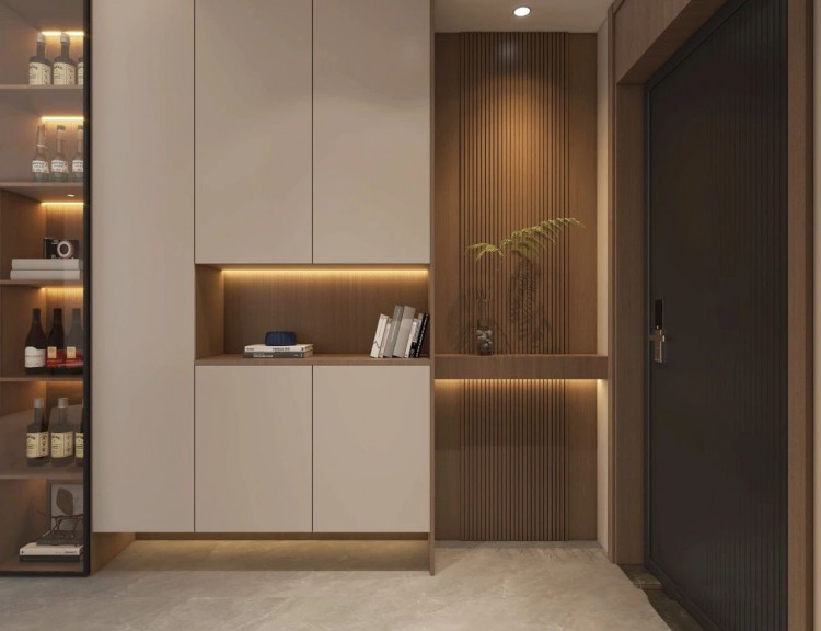 現代簡約三居室玄關裝修效果圖