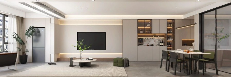 現代簡約三居室客廳2裝修效果圖