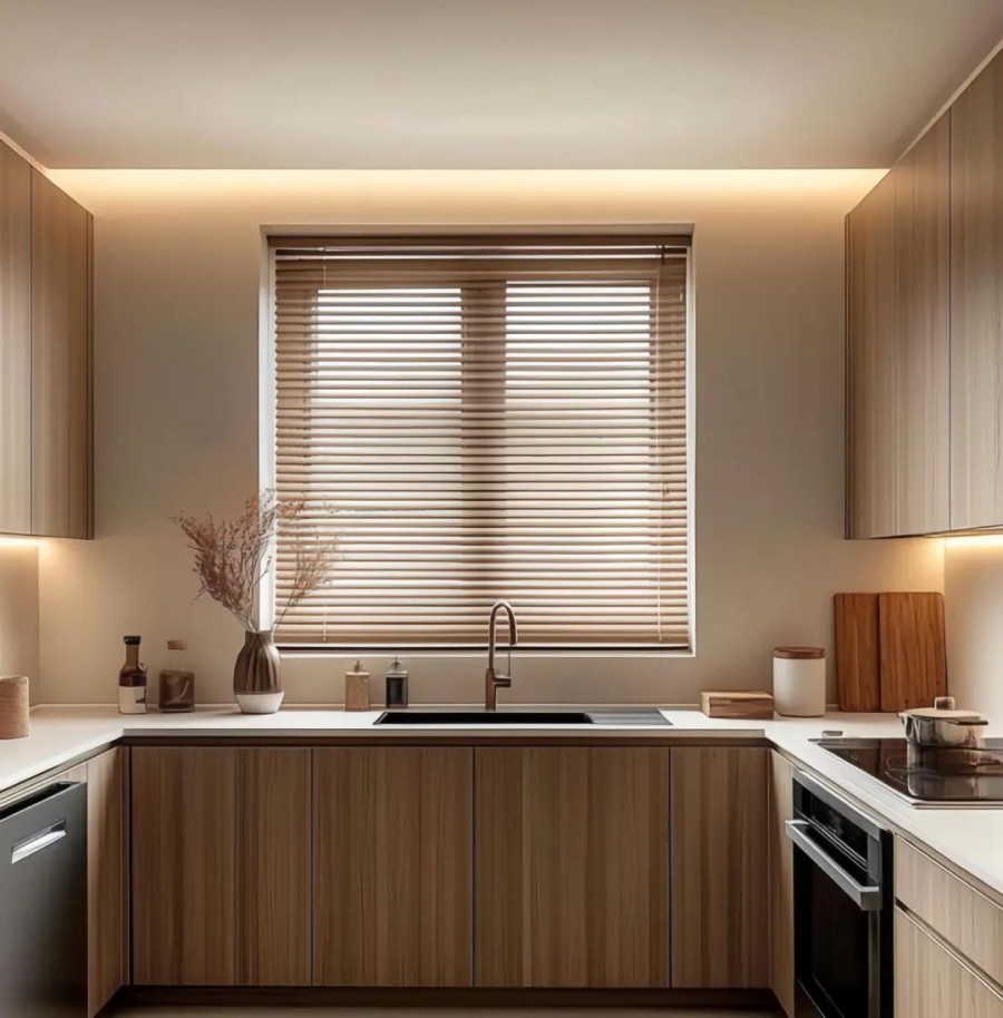 現代中古風廚房三居室裝修效果圖