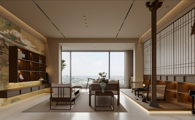 宋氏美學三居室客廳裝修效果圖2