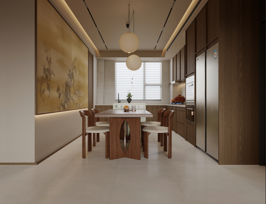 宋氏美學三居室餐廳裝修效果圖