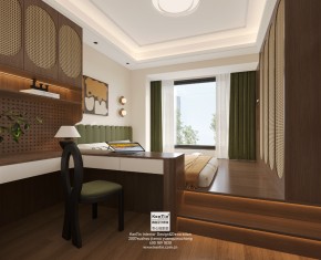 紫珺蘭園法式復(fù)古三居室臥室裝修效果圖