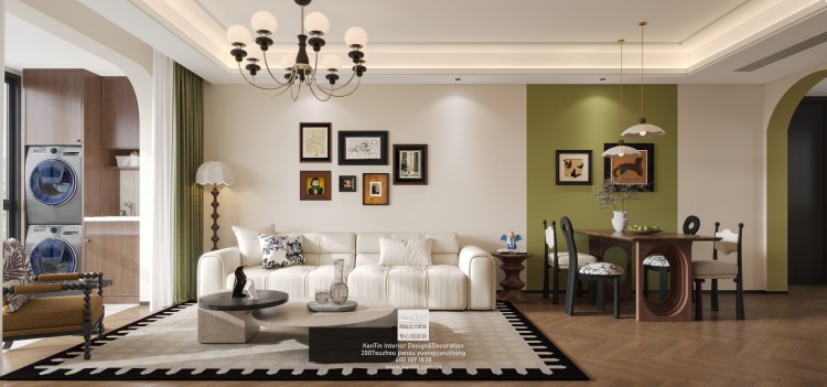 紫珺蘭園法式復古三居室裝修效果圖