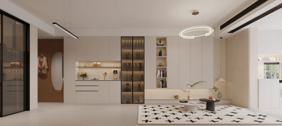 現(xiàn)代簡約兩居室客廳1裝修效果圖