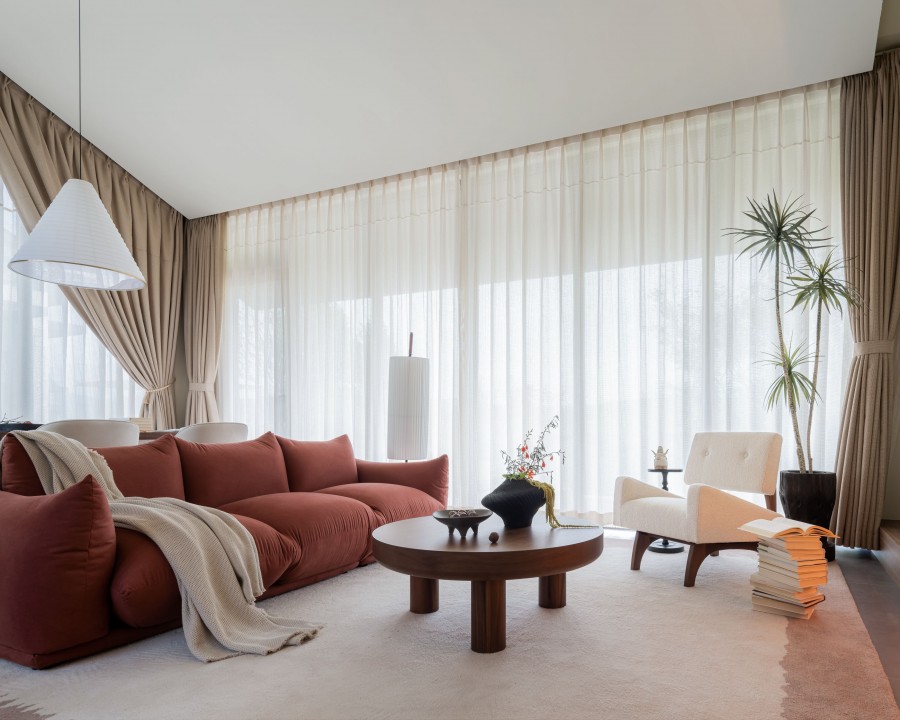 中古風三居室客廳裝修效果圖