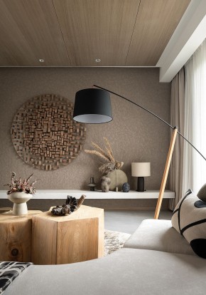 中式風格三居室客廳裝修效果圖1