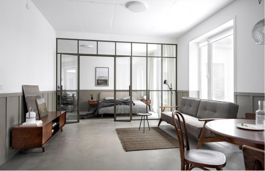 現(xiàn)代簡約公寓客廳1裝修效果圖