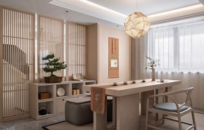 北歐原木風三居室裝修效果圖