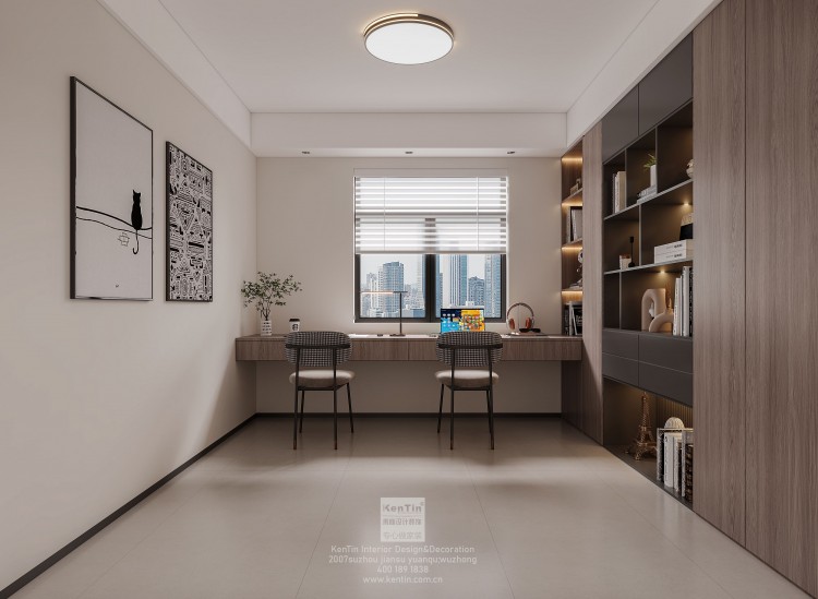 絡香路三號意式極簡三居室書房裝修效果圖