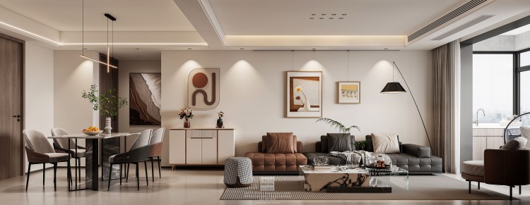 絡香路三號院意式極簡三居室裝修效果圖