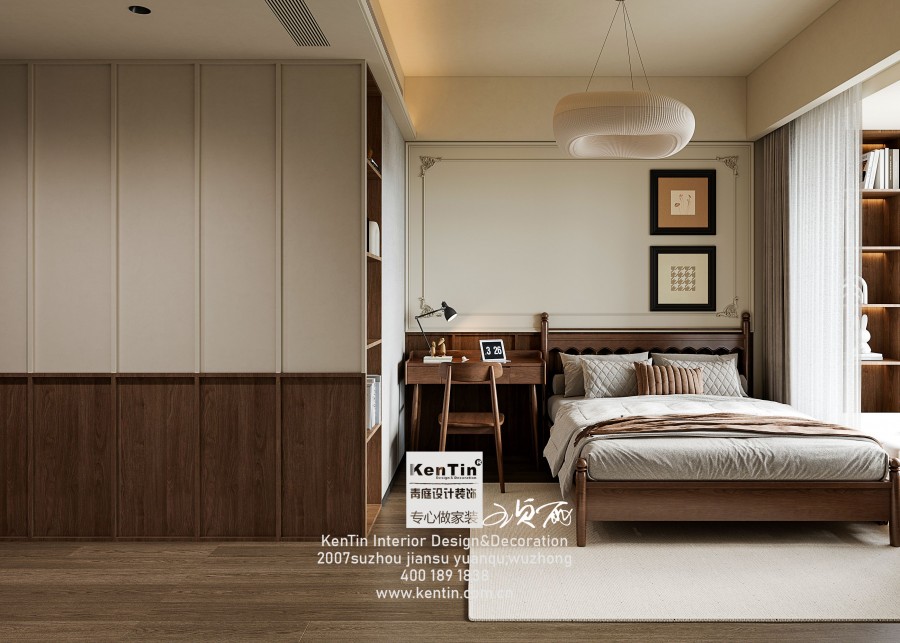 太澤之星復古風大平層臥室裝修效果圖