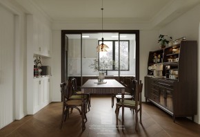 藍光天悅城美式復古三居室餐廳裝修效果圖