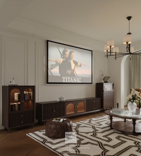 藍光天悅城美式復古三居室客廳裝修效果圖