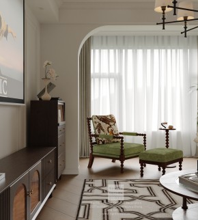 藍光天悅城美式復古三居室客廳裝修效果圖