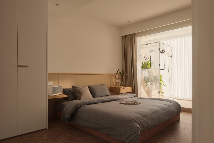 原木風兩居室裝修臥室效果圖