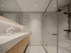 原木風兩居室裝修衛生間效果圖