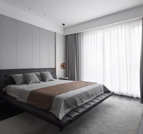 現代簡約大平層三居室裝修臥室效果圖