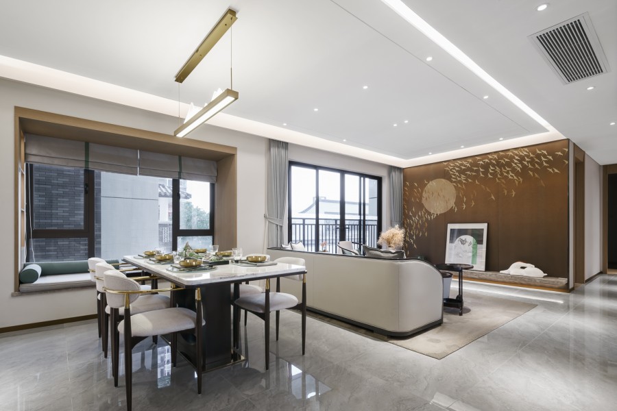 中式四居室裝修餐廳效果圖