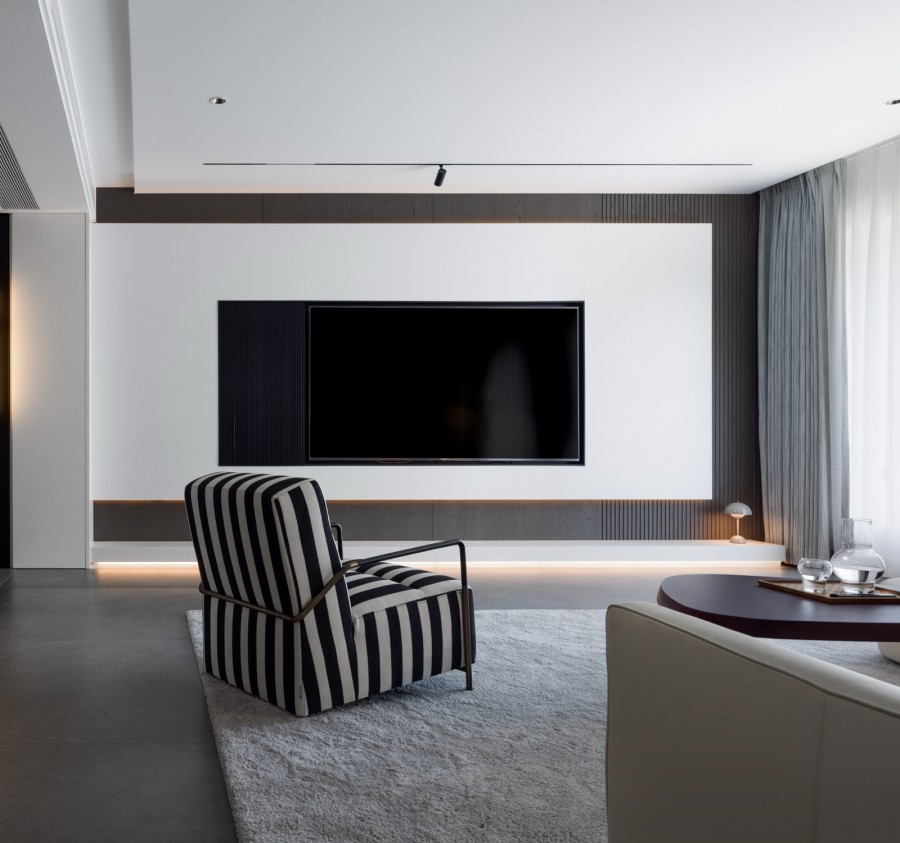 現代簡約三居室裝修客廳效果圖