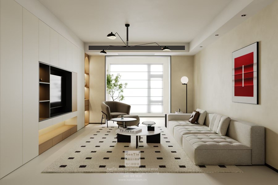 雍景灣現(xiàn)代簡(jiǎn)約三居室客廳裝修效果圖