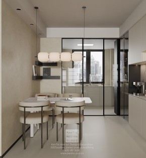 雍景灣現(xiàn)代簡(jiǎn)約三居室裝餐廳修效果圖