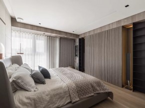 現代簡約大平層三居室臥室裝修效果圖