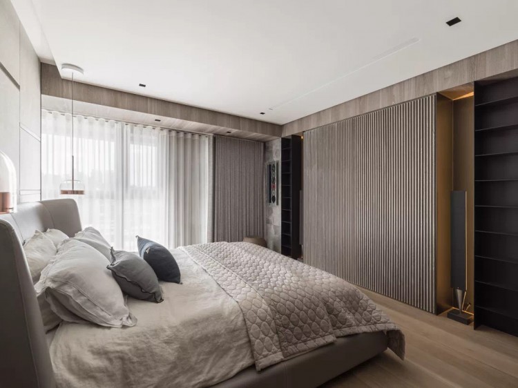 現代簡約大平層三居室臥室裝修效果圖