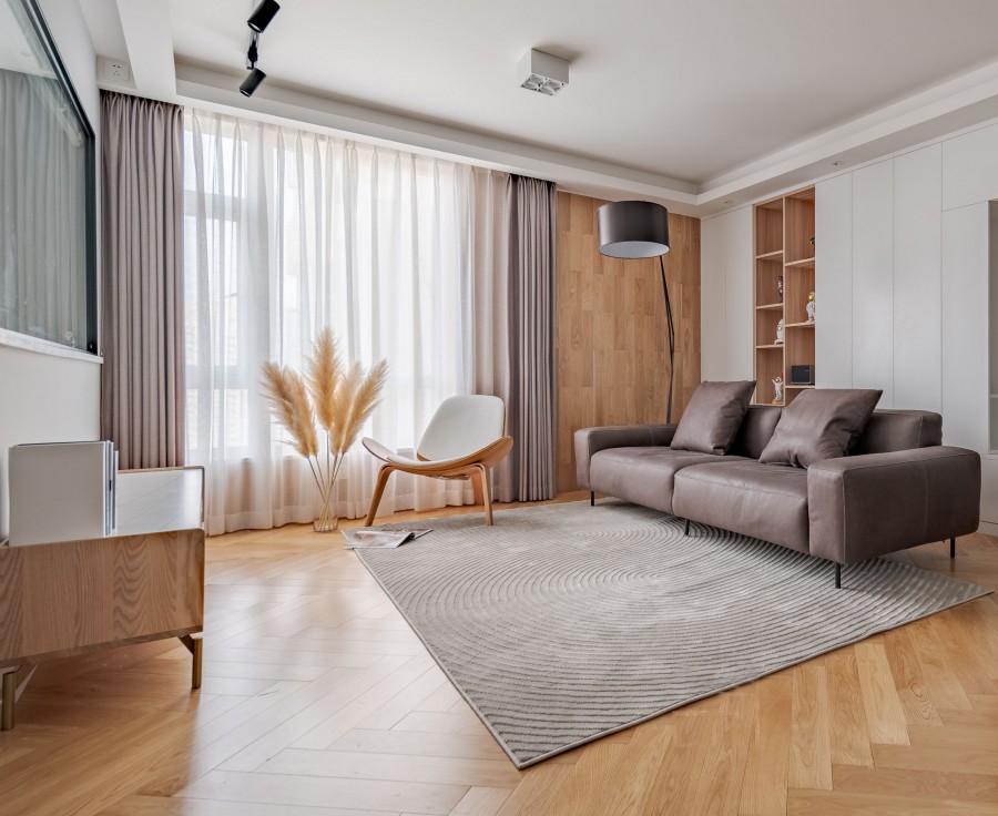 極簡(jiǎn)日式三居室客廳裝修效果圖