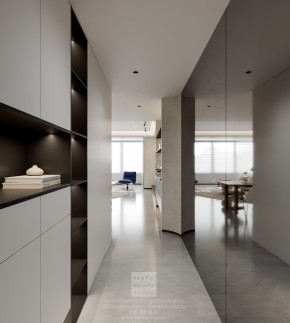 保利天匯現(xiàn)代簡約精裝玄關(guān)改造效果圖