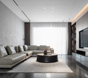 現代意式大平層客廳裝修效果圖