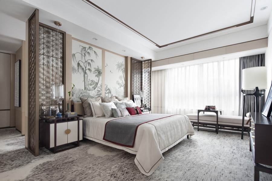 新中式三居室臥室裝修效果圖