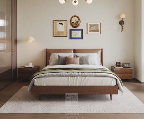 蘇州灣景苑中古風三居室臥室裝修效果圖