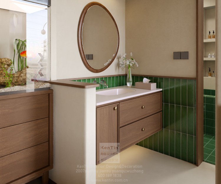 蘇州灣景苑中古風(fēng)三居室衛(wèi)生間裝修效果圖