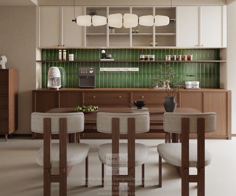 蘇州灣景苑中古風三居室餐廳裝修效果圖