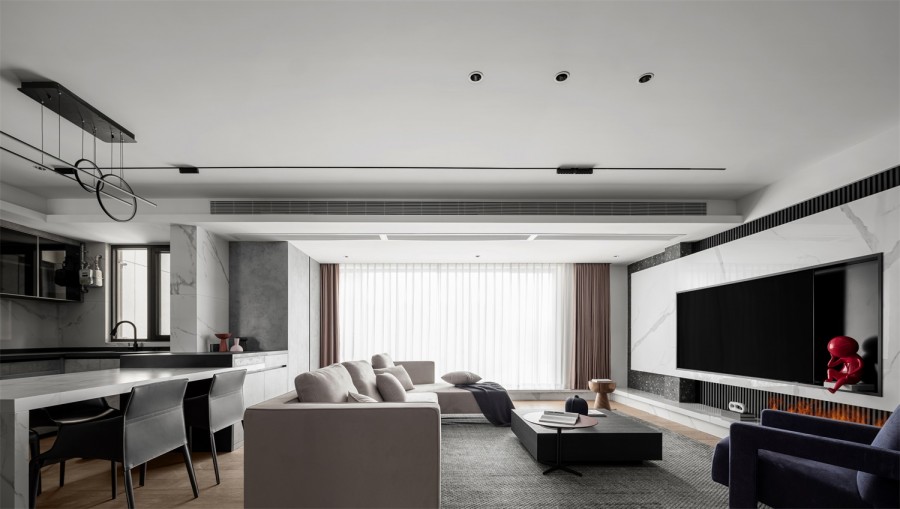 現(xiàn)代簡約三居室客廳裝修效果圖