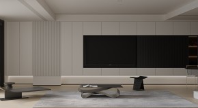 現代簡約大平層客廳裝修效果圖