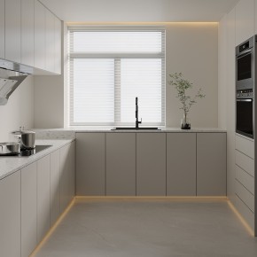 現代簡約大平層廚房裝修效果圖