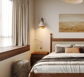 湖韻佳苑中古風三居室臥室裝修效果圖