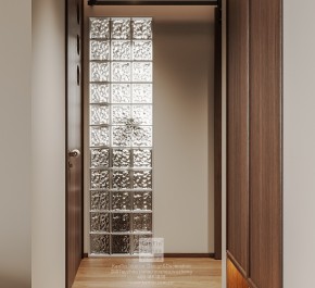 湖韻佳苑中古風三居室玄關裝修效果圖