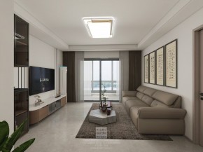鳳凰胥岸現代簡約三居室客廳裝修效果圖