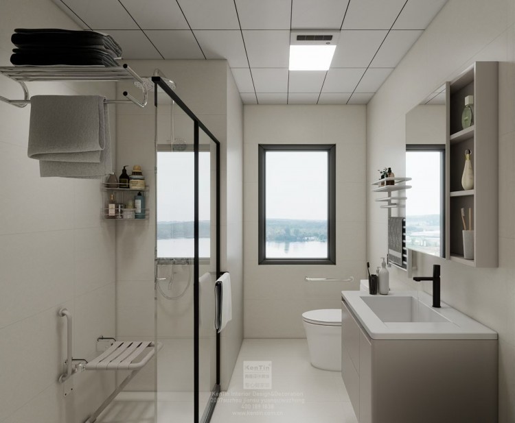 鳳凰胥岸現代簡約三居室衛生間裝修效果圖
