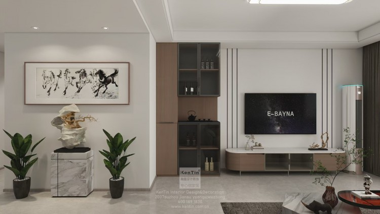 鳳凰胥岸現代簡約三居室裝修效果圖