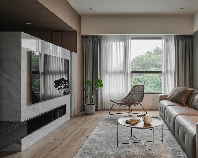 意式風三居室客廳裝修效果圖)