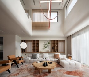 原木風別墅客廳裝修效果圖