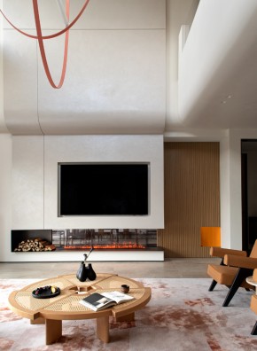 原木風別墅客廳裝修效果圖